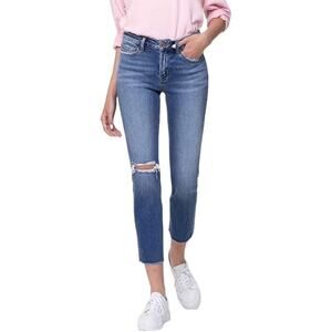 Vervet by Flying Monkey Mid Rise Straight Cropped Jeans - V2418 - Size 32